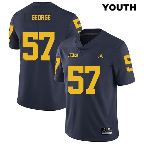 Youth NCAA Michigan Wolverines Joey George #57 Navy Jordan Brand Authentic Stitched Legend Football College Jersey MO25F64EU